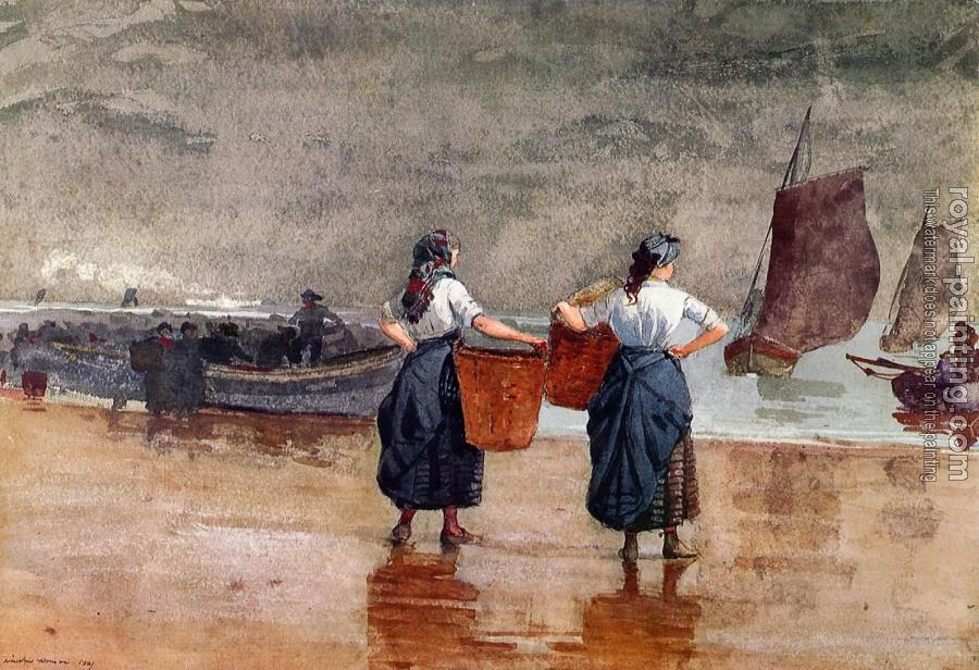 Winslow Homer : Fishergirls on the Beach, Tynemouth